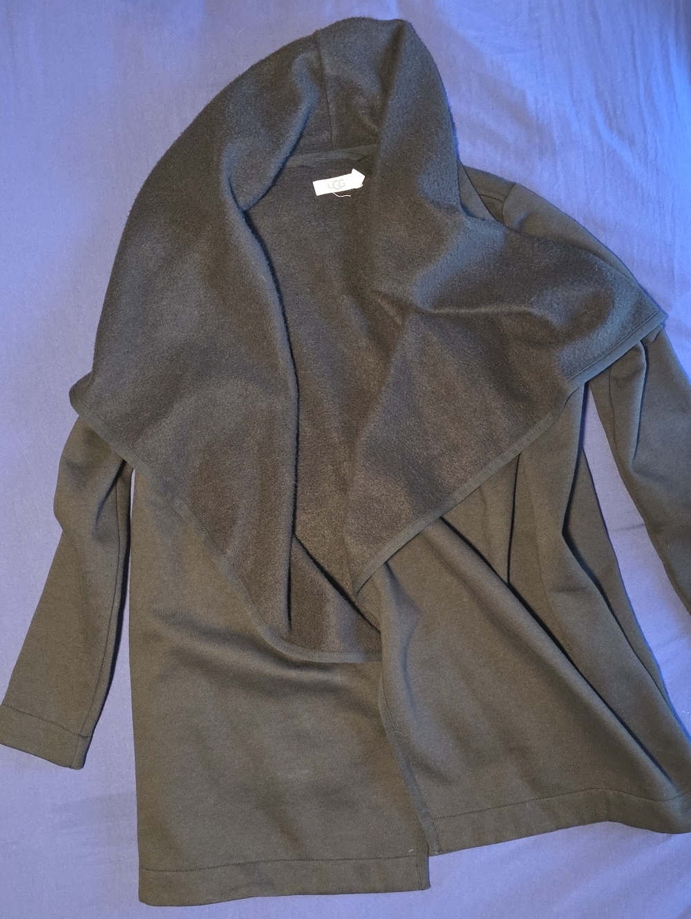 UGG Draped Open-Front Coatigan in Black EUC